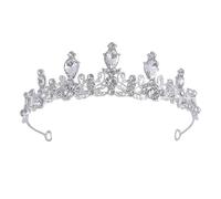 SSyang Crown Princess Girls Women's Tiara Crown Crystal Tiaras Silver Princess Crown Elegant Queen Bridal Jewelery Rhinestone Headband Gift Hair Accessories for Wedding Dance Party,13.5*3.9cm(Silver)