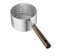 SSyang Dog-Cat Food Scoop 1 Cup, 304 Stainless Steel Measuring Cup with Long Wooden Handle, Durable Scoop for Dog, Cat, Rabbit, Easy to Clean with Precise Measurement Marks
