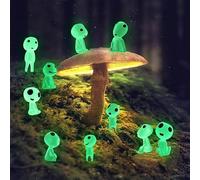 SSyang Pack of 10 Forest Spirits Garden Decorations, Luminous Elves, Mini Resin Garden Decoration, for Garden Potted Plant, Micro Landscape (Fluorescent Green)