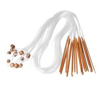 SSyang Pack of 12 Colourful Tunisian Crochet Hooks, Afghan Crochet Hooks, Crochet Hook Set, 3-10 mm, Crochet Knitting Needles Kit, Bamboo Needle, Tunisian Plastic Crochet Hooks with Rope for Weaving