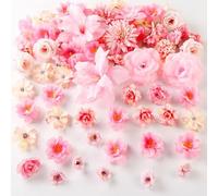 SSyang Pack of 20 Artificial Flower Heads, Pink Artificial Rose, Artificial Flowers Decoration for Wedding, Home, Crafts, Scrapbooking, DIY Decoration, Party, Wedding, Birthday, Gardening, Interior