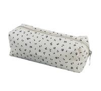 SSyang Pencil Case, Teenage Pen Case, 19.5*8*7cm, White, Floral Pattern, Zipper Closure, Top Handle, 3 Compartments, Easy to Carry, Key Bag, Cosmetic Bag, Toy Bag