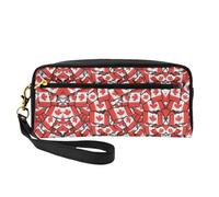 SSYGHT Canadian flag Print Leather Small Makeup Bag â€“ Travel Toiletry Bag for Women, Reusable Cosmetic Pouch with Zipper, Black, One Size