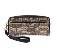 SSYGHT Lodge Bear Deer Print Leather Small Makeup Bag â€“ Travel Toiletry Bag for Women, Reusable Cosmetic Pouch with Zipper, Black, One Size, Black, One Size