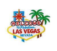 Ssyuysto Las Vegas Travel Patch Welcome Sign Landmarks Vacation Souvenir Embroidered Patch with Palm Trees Star