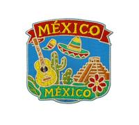 Ssyuysto Mexico Travel Patch World Landmarks Country Vacation Souvenir Gift Pyramid Guitar Cactus Sombrero Flowers Embroidered Appliques for Clothing Jacket Jeans Trucker Hat Backpack DIY Luggage Gear