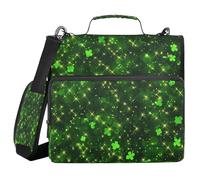 St 1.5 Inch 3 Ringing Zippered Binder Bag with Shoulder Strap Laege Capacity Document Organizer for Middle School
