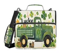 St 3 Ringing 1.5 inch Zipper Binder with Handle and Removable Shoulder Strap Multi-Pocket Portfolios Portfolio Organizer for School and Office