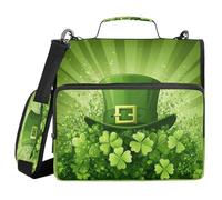 St 3 Ringing School Zipper Binder with Shoulder Strap & Handle Multiple Pockets Documents Files Storage Bag Suitable for Middle School