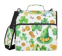 St 3 Ringing Zippered Binder Bag with Shoulder Strap & Handle Multiple Pockets Document Organizer Bag for Middle School
