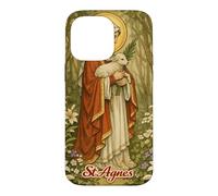 St Agnes of Rome Vintage Art Catholic Patron Saint Case for iPhone 14 Pro Max
