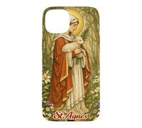 St Agnes of Rome Vintage Art Catholic Patron Saint Case for iPhone 15 Plus