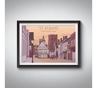 St Albans Hertfordshire Travel Poster A3 11.7x16.5in / Black Frame