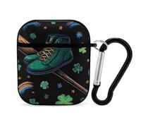 St And Patrick Day Baseball Essential Wireless Bluetooth Earbud Case Compatible with Airpods 1/2 Earphone Cover Pouch with Stainless Steel Carabiner