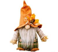 St,anding Gnome Decoration,for Thanksgiving Table Centre, Autumn Gnome Decor with Enchanted Hat, Rustic Farmhouse Figurines, Orange Cloth H,andmade Fall Harvest Ornaments(A)