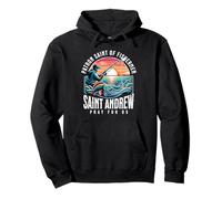 St Andrew Patron Saint of Fishing Rod Fishermen Catholic Pullover Hoodie