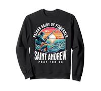 St Andrew Patron Saint of Fishing Rod Fishermen Catholic Sweatshirt