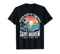 St Andrew Patron Saint of Fishing Rod Fishermen Catholic T-Shirt