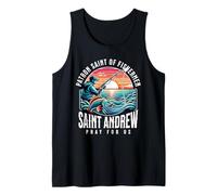 St Andrew Patron Saint of Fishing Rod Fishermen Catholic Tank Top