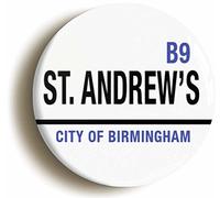 ST ANDREWS CITY OF BIRMINGHAM BADGE BUTTON PIN (Size is 1inch/25mm diameter)