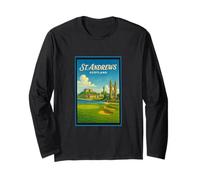 St Andrews City Scotland UK Vintage 50's Poster Art Graphic Long Sleeve T-Shirt