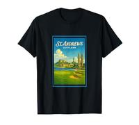 St Andrews City Scotland UK Vintage 50's Poster Art Graphic T-Shirt