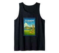 St Andrews City Scotland UK Vintage 50's Poster Art Graphic Tank Top