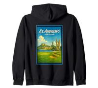 St Andrews City Scotland UK Vintage 50's Poster Art Graphic Zip Hoodie