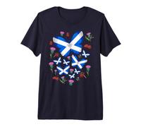 St Andrews Day idea for Kids & Scottish Thistle Butterflies Premium T-Shirt