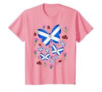 St Andrews Day idea for Kids & Scottish Thistle Butterflies T-Shirt, Youth, Pink, X-Small