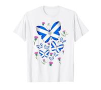 St Andrews Day Idea Women & Scottish Thistle Butterflies T-Shirt