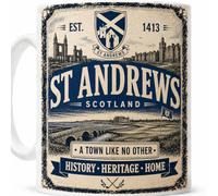 St Andrews Scotland Ceramic Coffee Mug, Vintage Design