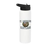 St. Andrews Scotland Crest Aged Stainless Steel Insulated Water Bottle