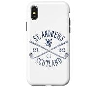 St. Andrews Scotland Crossed Clubs Est. 1552 Navy Ink Aged Case for iPhone X/XS