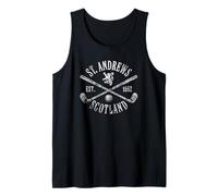 St. Andrews Scotland Crossed Clubs Est. Clubs Distressed Tank Top
