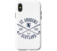 St. Andrews Scotland Crossed Est. 1552 Clubs Navy Ink Case for iPhone X/XS