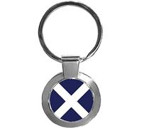 St Andrews Scotland Dark Blue Luxury Round Shaped Metal Keyring In A Gift Box