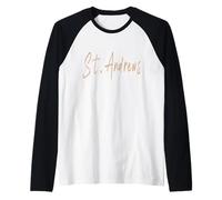 St. Andrews Scotland Vintage Elegant Design Raglan Baseball Tee