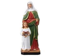 St. Anne Statue, Resin Saint Anne with Mary Sculpture, 12.01x4.72in Religious Art Collectible, Hand-Painted Detailed Design, Elegant Display for Living Room, Bedside, or Church