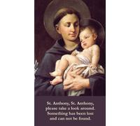 St. Anthony, patron saint of lost articles, LAMINATED prayer card,5-pack, with a free bonus card of Divine Mercy and one of the Footprints story