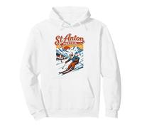 St Anton Austria Ski Retro Ski Skiing Pullover Hoodie