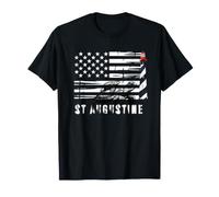 St. Augustine FL Vintage Black American Flag Sea Turtle T-Shirt