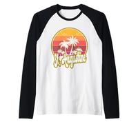 St. Augustine Florida Beach Retro Sunset Raglan Baseball Tee