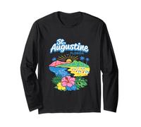 St Augustine Florida Beach Sunset Tropical Vacation Floral Long Sleeve T-Shirt