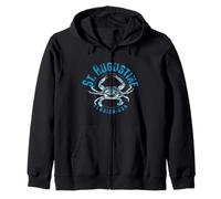 St. Augustine Florida Blue Crab Design Zip Hoodie