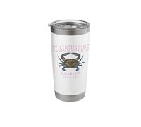 St. Augustine Florida Blue Crab Since 1565 Pink Letters Stainless Steel Insulated Tumbler