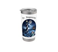 St Augustine Florida Lighthouse with Mermaid and Pirate Ship Stainless Steel Insulated Tumbler