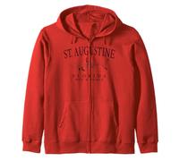 St. Augustine Florida Shark Fishing Retro Black Letters Zip Hoodie