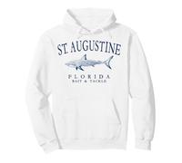 St. Augustine Florida Shark Fishing Retro Navy Blue Letters Pullover Hoodie