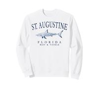 St. Augustine Florida Shark Fishing Retro Navy Blue Letters Sweatshirt
